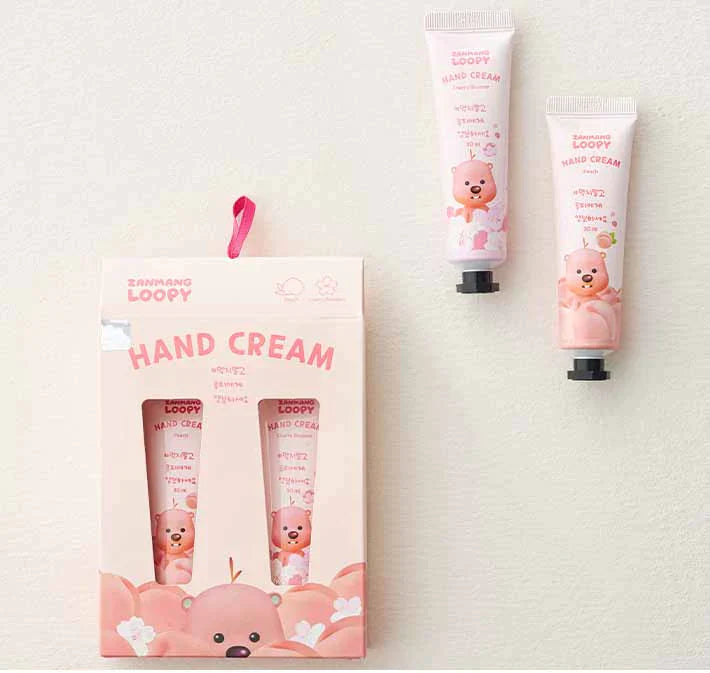 10 SET Zanmang Loopy Character Hand Creams Cute Small Gifts 30ml 2 pieces Peach Cherry Blossom Scent