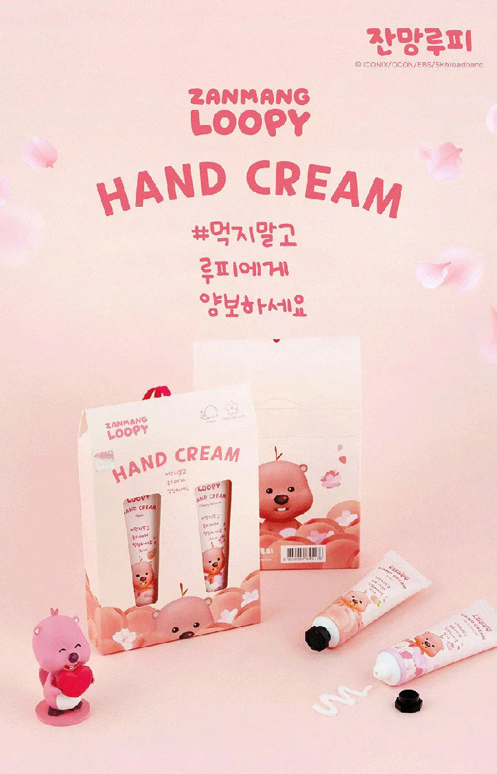 10 SET Zanmang Loopy Character Hand Creams Cute Small Gifts 30ml 2 pieces Peach Cherry Blossom Scent