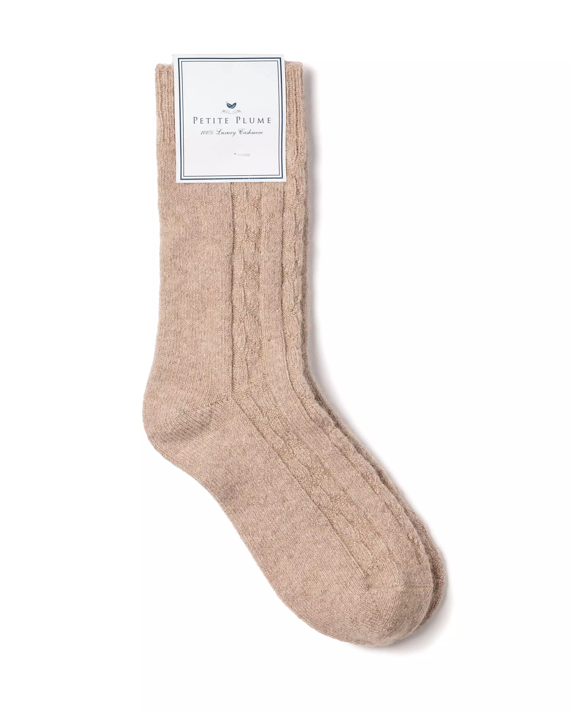 100% Cashmere Women's Socks in Beige