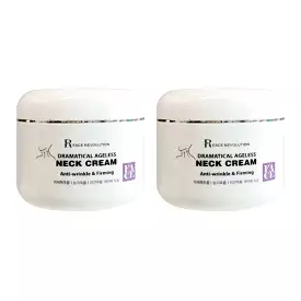 2 Pieces FACE REVOLUTION Dramatical Ageless Neck Creams 100g Wrinkles Lines Moisture Anti-ageing