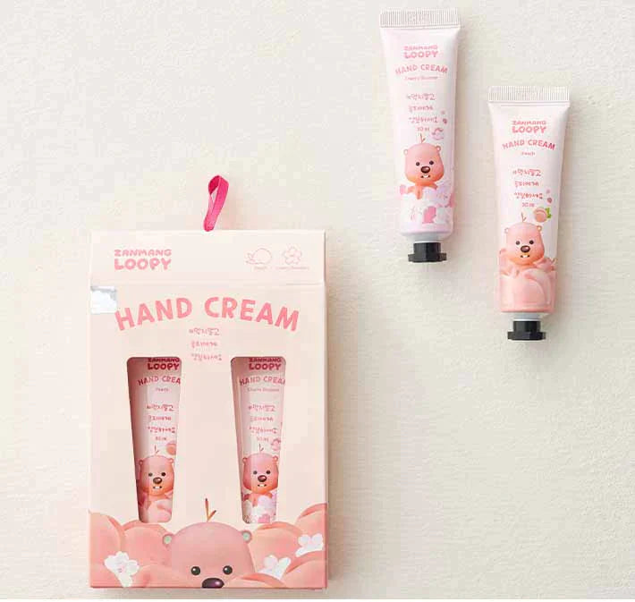 20 SET Zanmang Loopy Character Hand Creams Cute Small Gifts 30ml 2 pieces Peach Cherry Blossom Scent