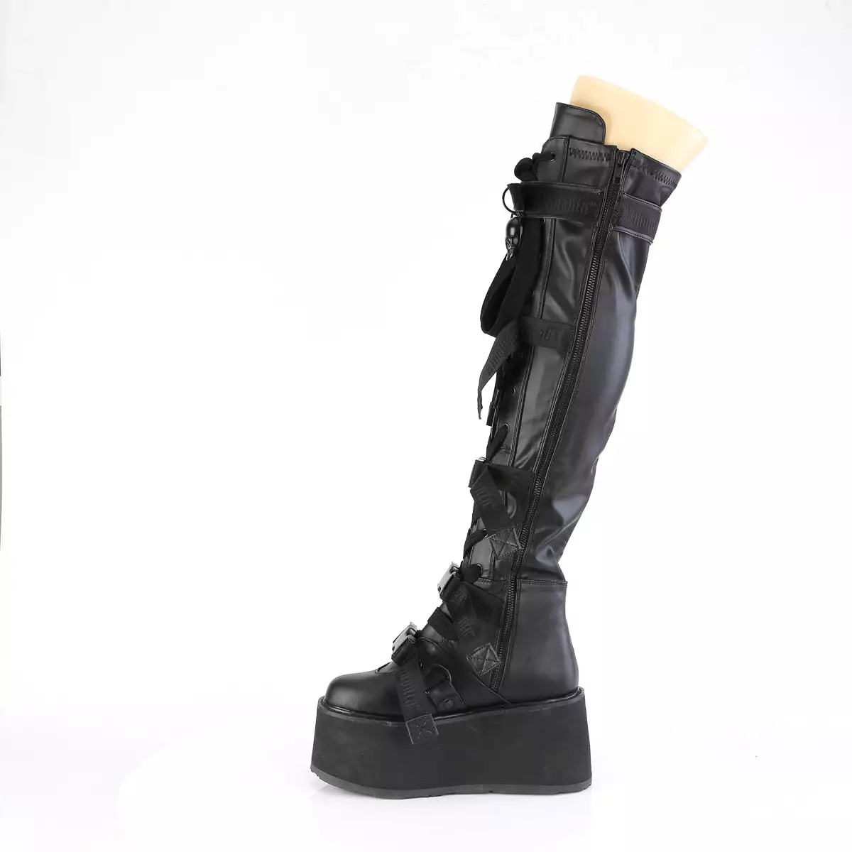 3 Inch Platform DAMNED-325 Black Vegan Leather