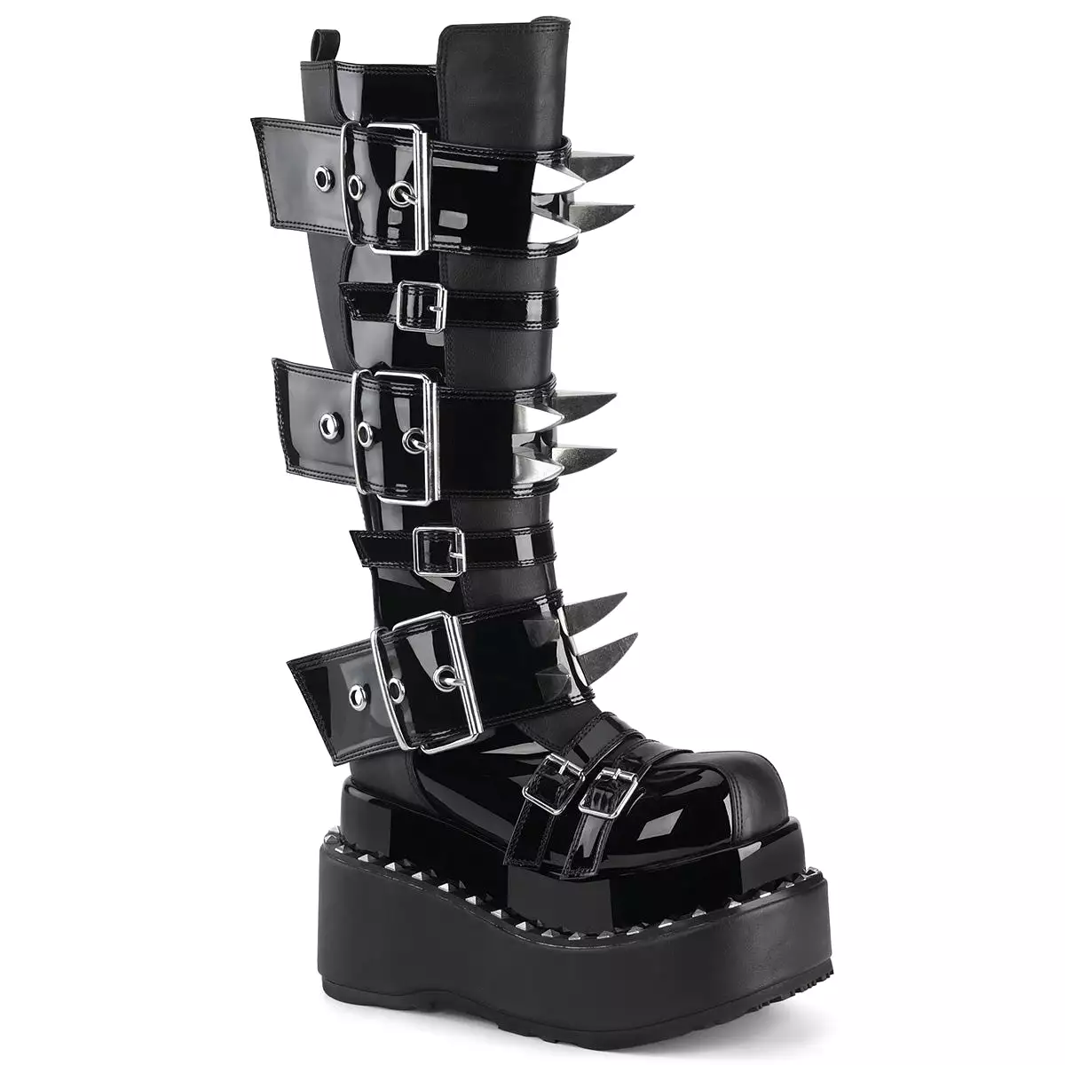 4 Inch Platform BEAR-215 Black Vegan Leather-Patent