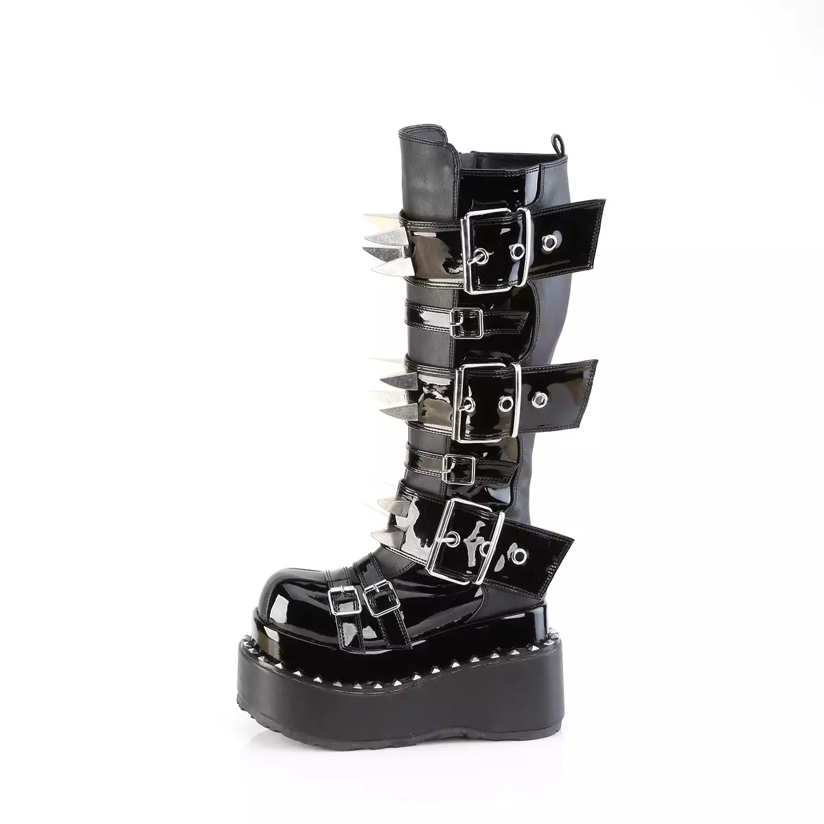 4 Inch Platform BEAR-215 Black Vegan Leather-Patent