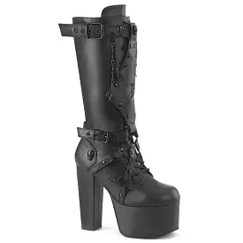 5 Inch Heel TORMENT-218 Black Vegan Leather