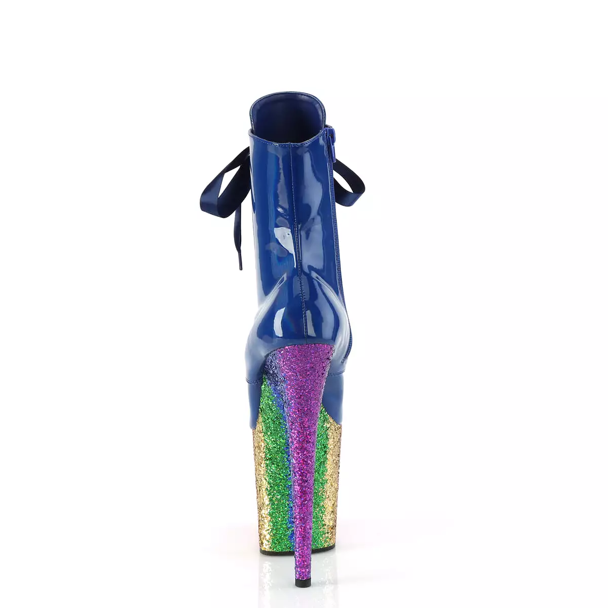 8 Inch Heel FLAMINGO-1020HG Royal Blue Holo Patent