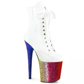 8 Inch Heel FLAMINGO-1020HG White Holo Patent