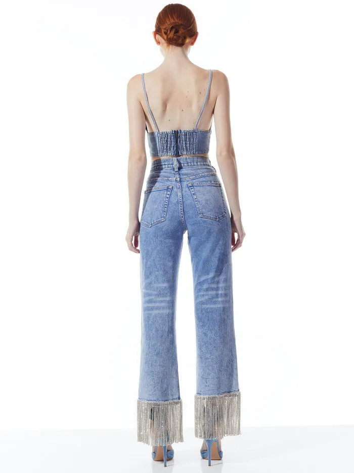 Alice + Olivia - Carli Denim Bra Top - Rockstar Blue