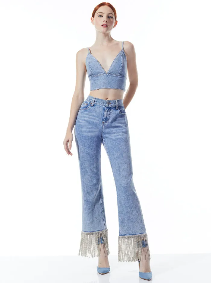 Alice + Olivia - Carli Denim Bra Top - Rockstar Blue