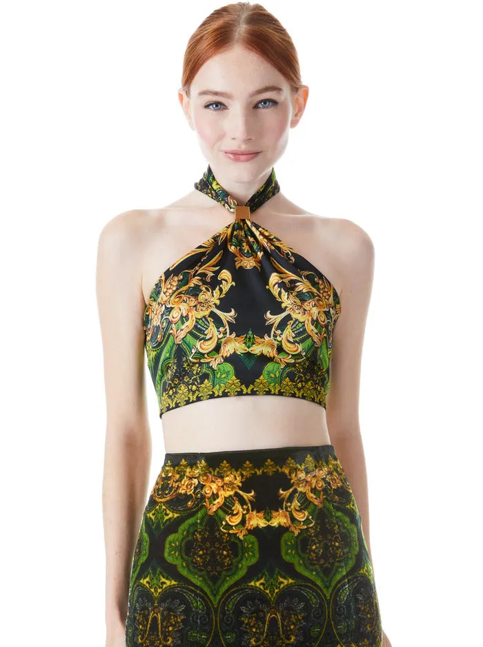 Alice + Olivia - Sade Halter Neck Crop Top - Rendezvous