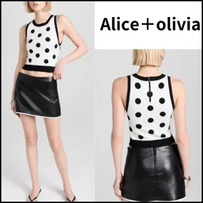 Alice+Olivia  |Crew Neck Dots Tanks & Camisoles