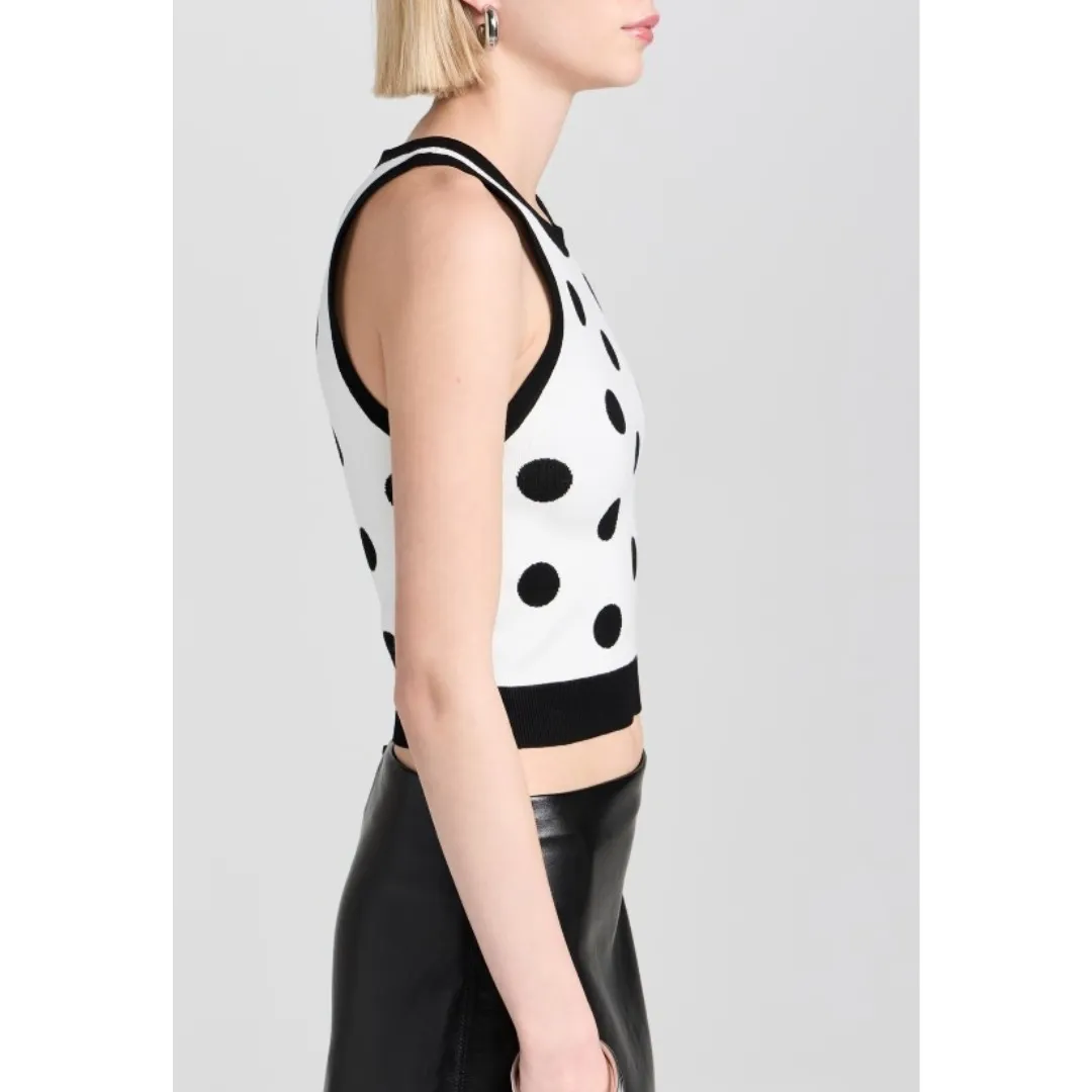 Alice+Olivia  |Crew Neck Dots Tanks & Camisoles