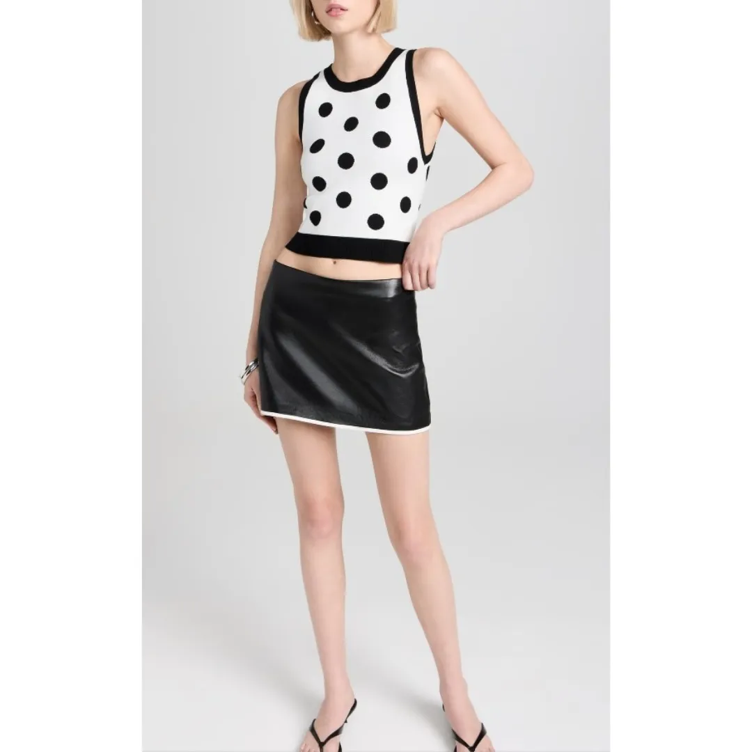 Alice+Olivia  |Crew Neck Dots Tanks & Camisoles