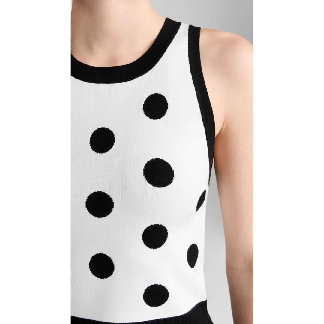 Alice+Olivia  |Crew Neck Dots Tanks & Camisoles