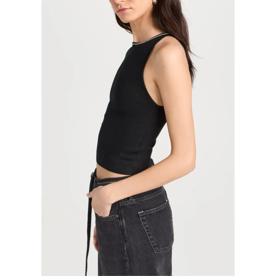 Alice+Olivia  |Crew Neck Heart Plain Tanks & Camisoles