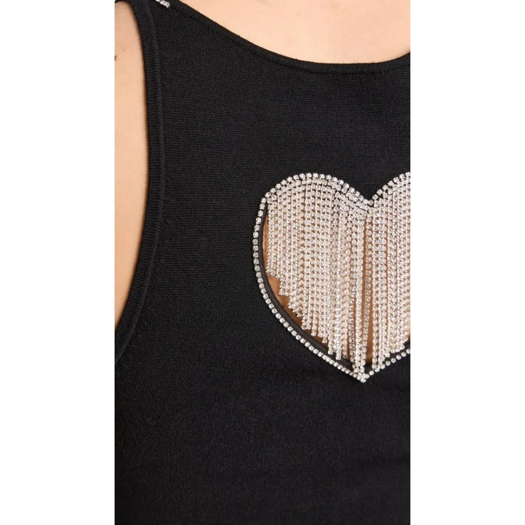 Alice+Olivia  |Crew Neck Heart Plain Tanks & Camisoles