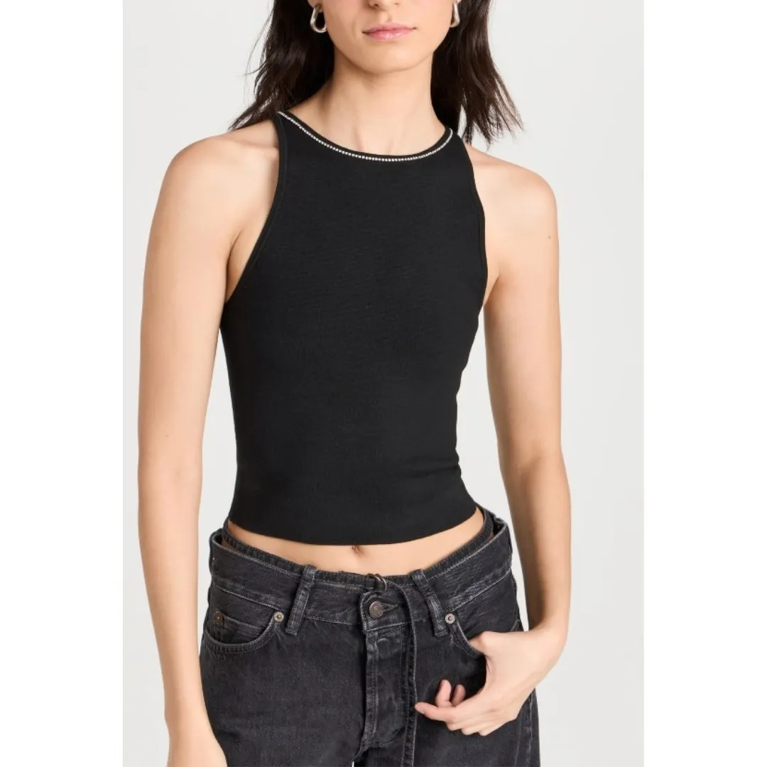 Alice+Olivia  |Crew Neck Heart Plain Tanks & Camisoles