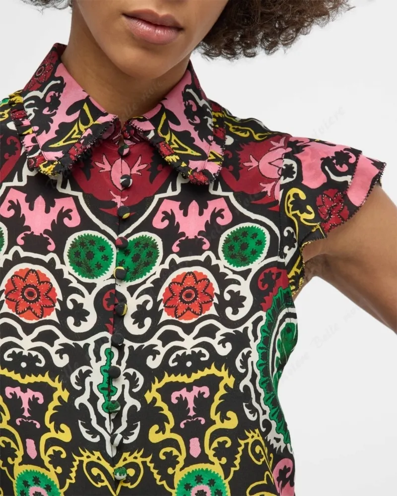 Alice+Olivia  |Flower Patterns Sleeveless Party Style Elegant Style