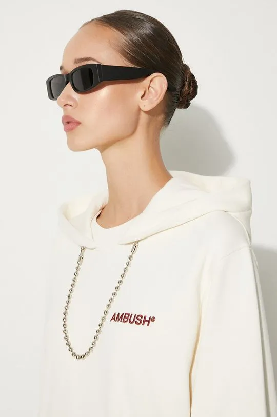 AMBUSH cotton sweatshirt Ballchain Hoodie women's beige color hooded BWBB001F24FLE0013128