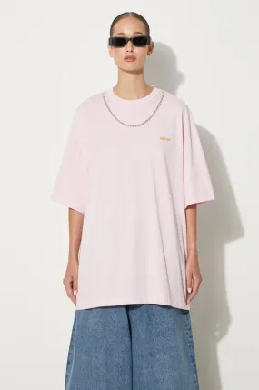 AMBUSH cotton t-shirt Ballchain women’s pink color BWAA04BF24JER0013616