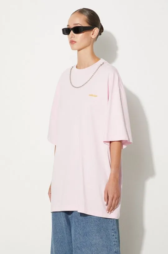 AMBUSH cotton t-shirt Ballchain women’s pink color BWAA04BF24JER0013616