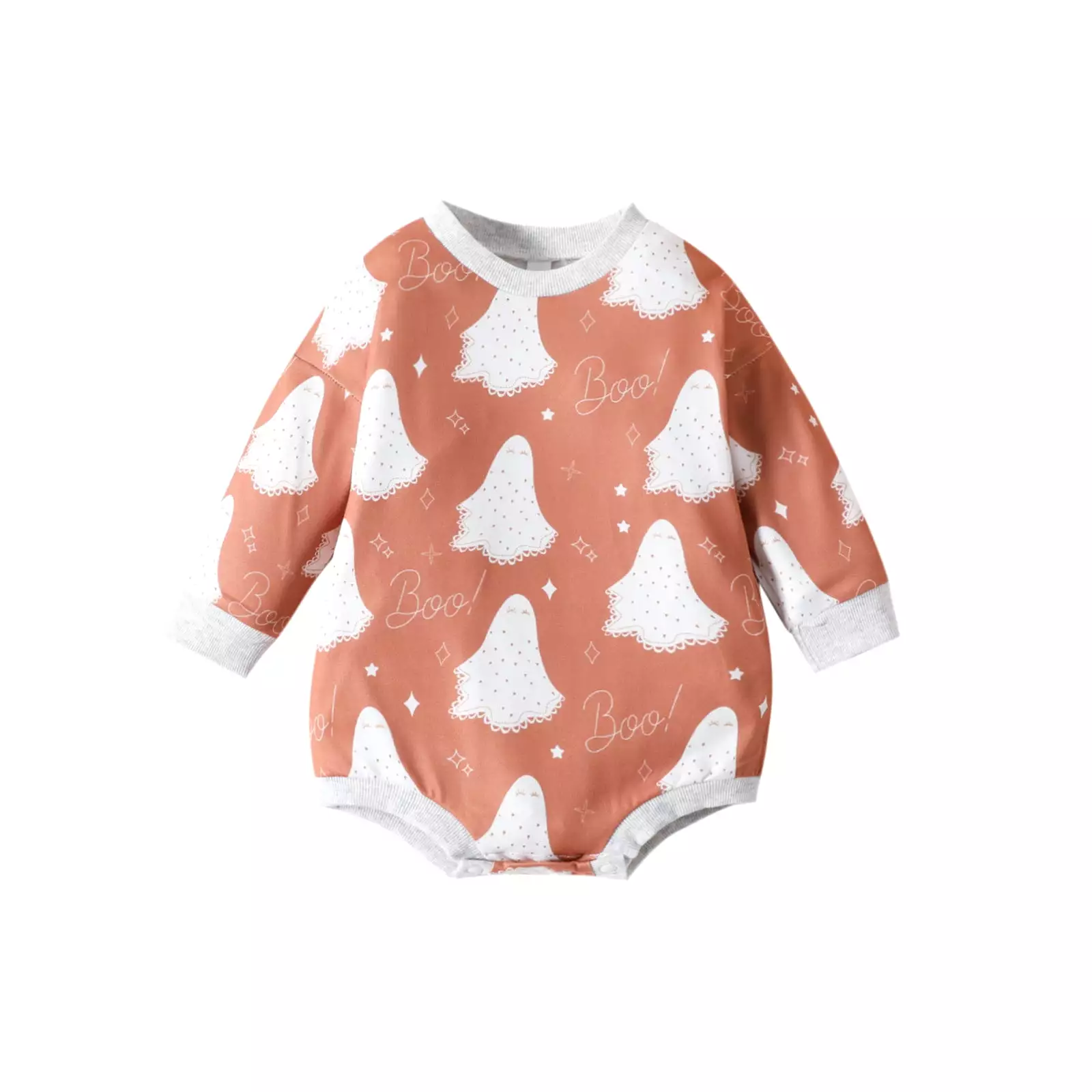 Baby Girls Boys Letters Color-blocking Print Halloween Rompers Wholesale 23090635