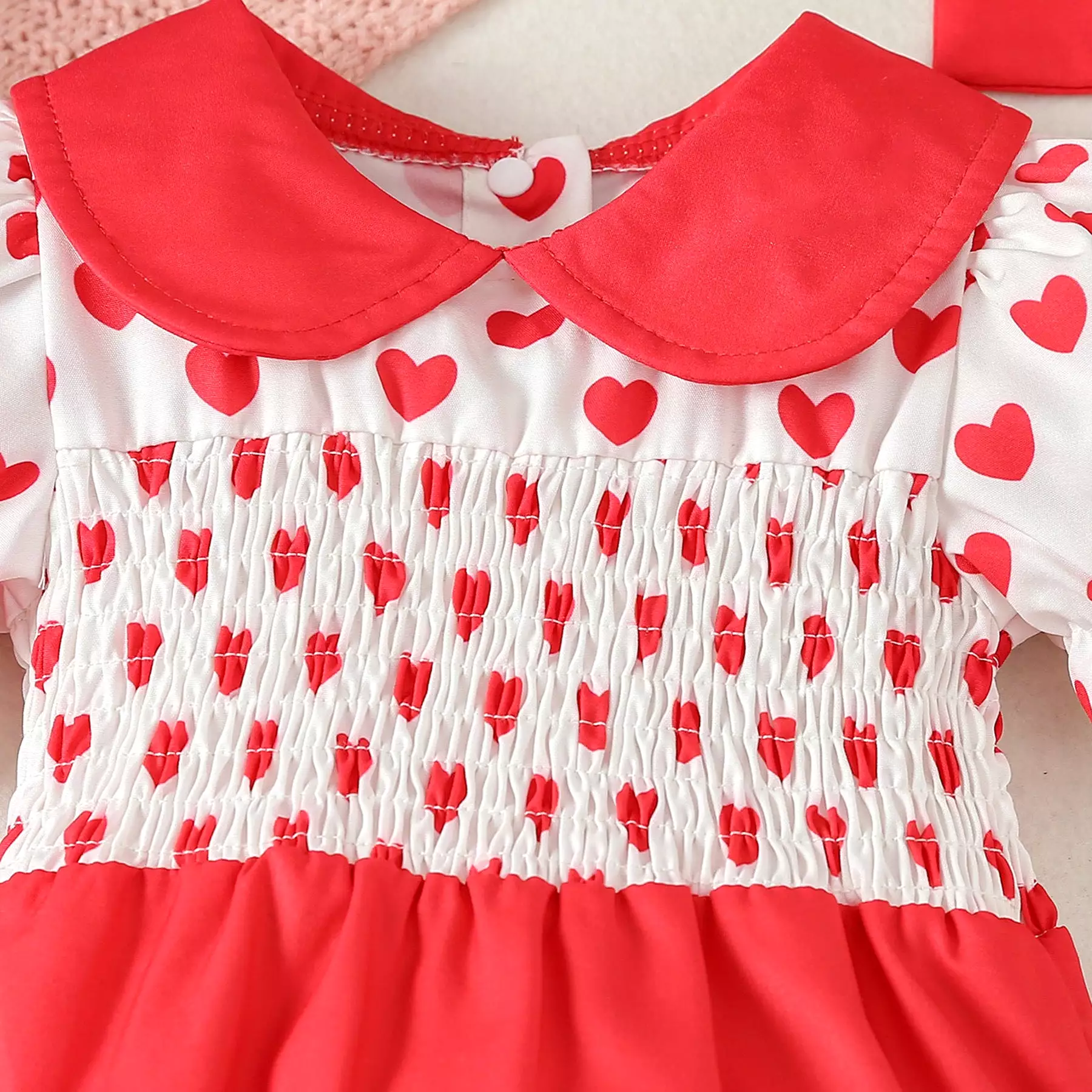 Baby Girls Color-blocking Love heart Rompers Wholesale 24030151