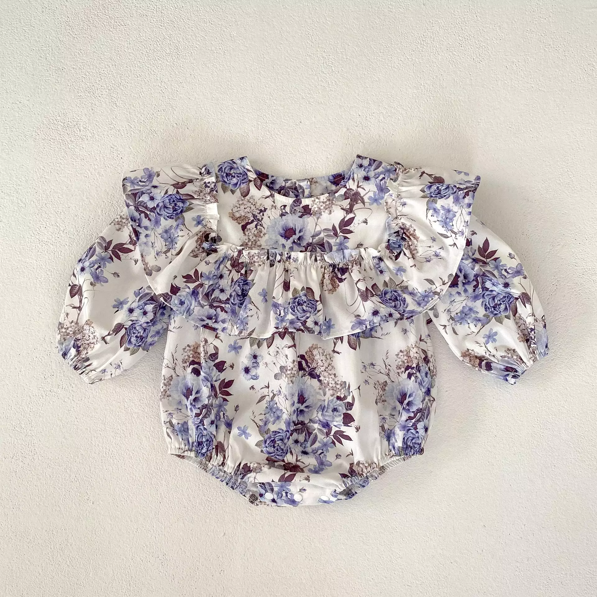 Baby Girls Flower Print Rompers Wholesale 23082885