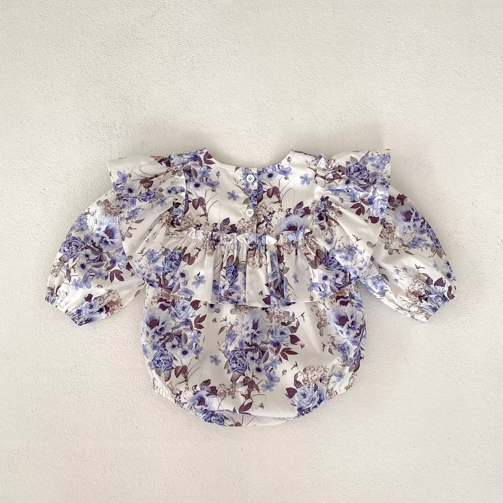 Baby Girls Flower Print Rompers Wholesale 23082885