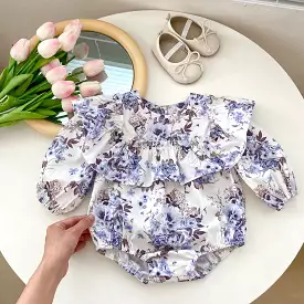 Baby Girls Flower Print Rompers Wholesale 23082885