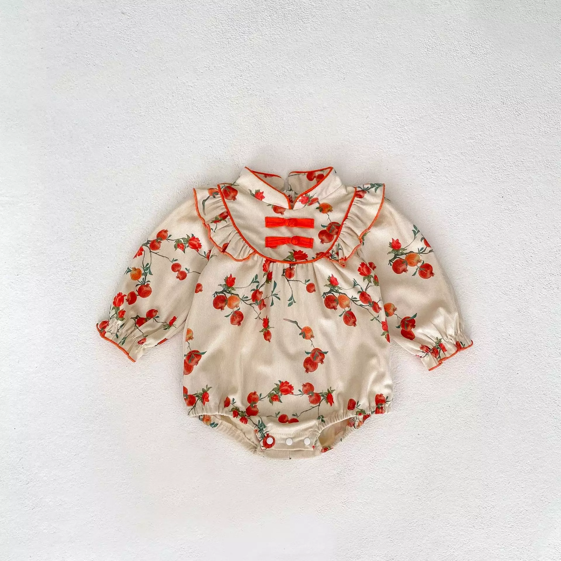 Baby Girls Fruit Print Rompers Wholesale 240111140