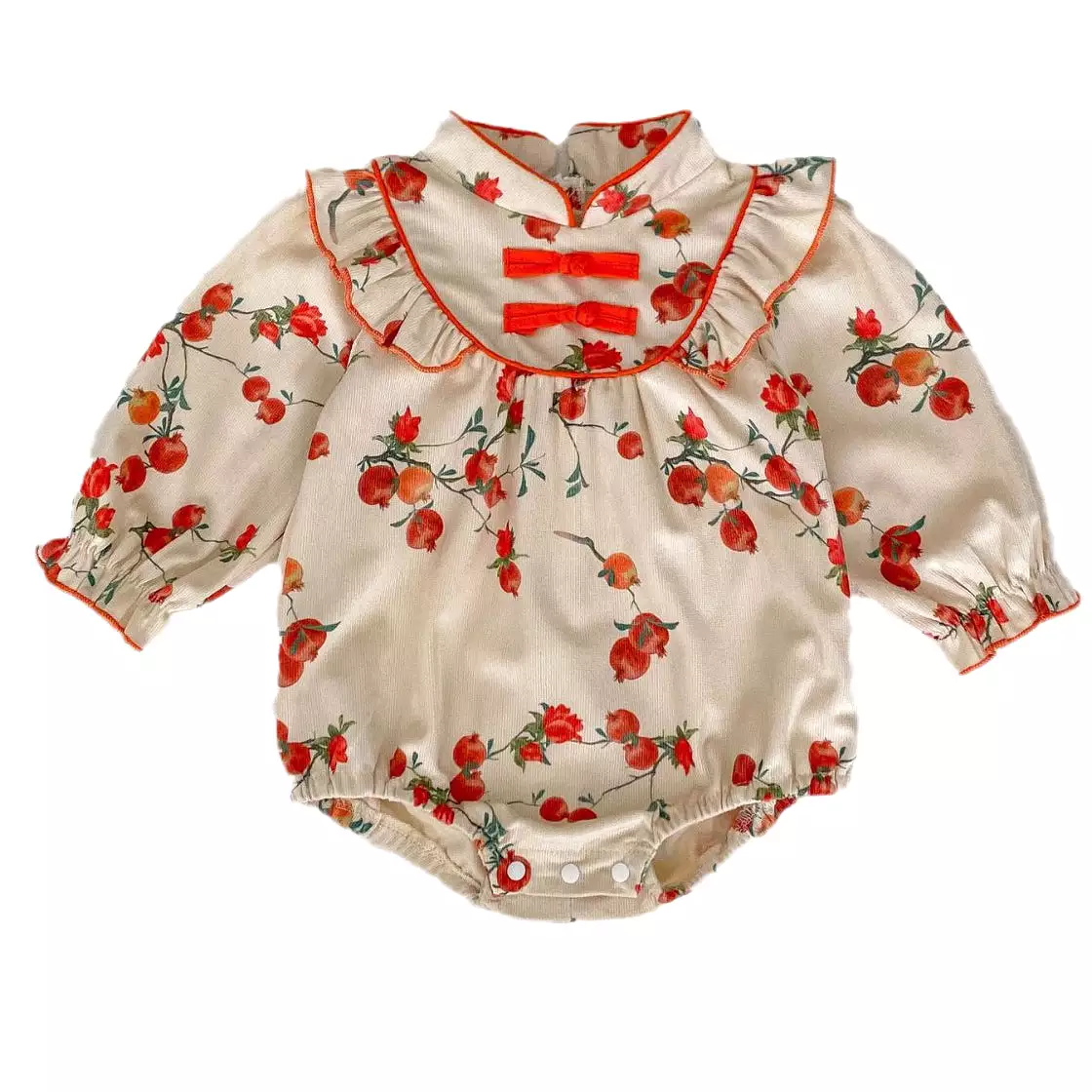 Baby Girls Fruit Print Rompers Wholesale 240111140