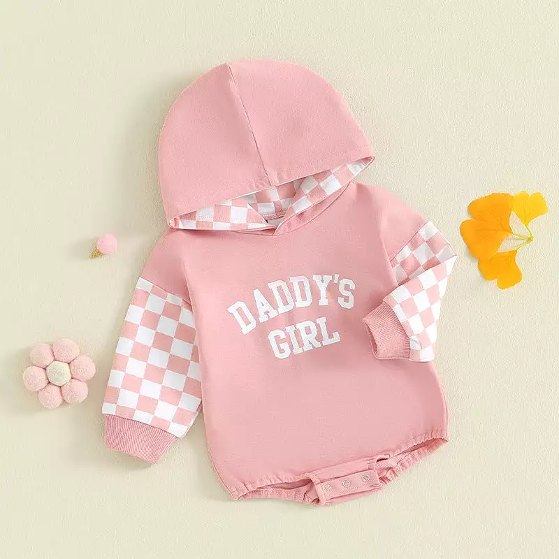 Baby Girls Letters Checked Rompers Wholesale 231130319