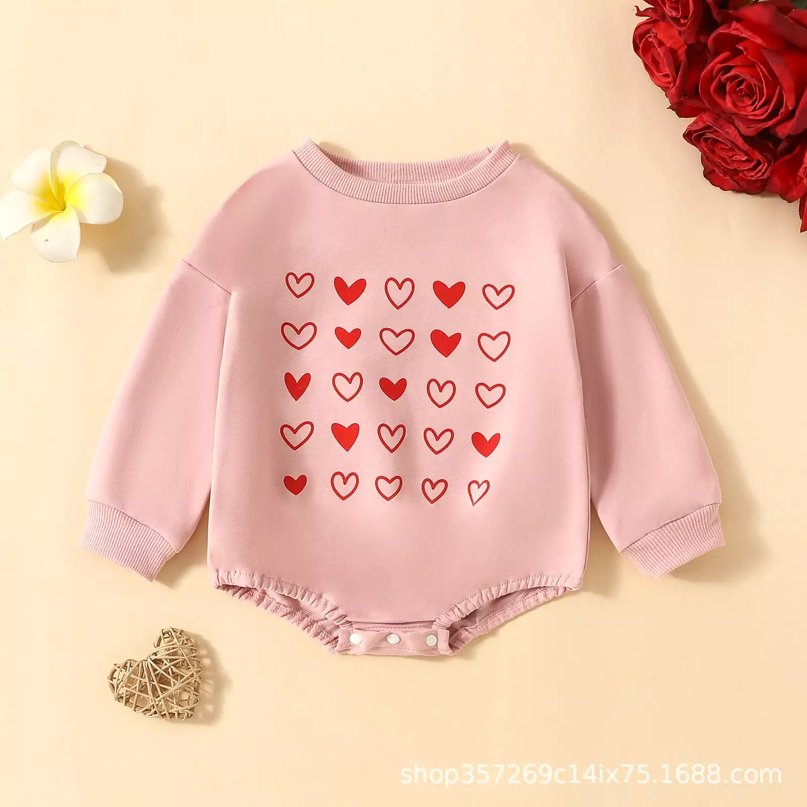 Baby Girls Letters Love heart Rompers Wholesale 24011149