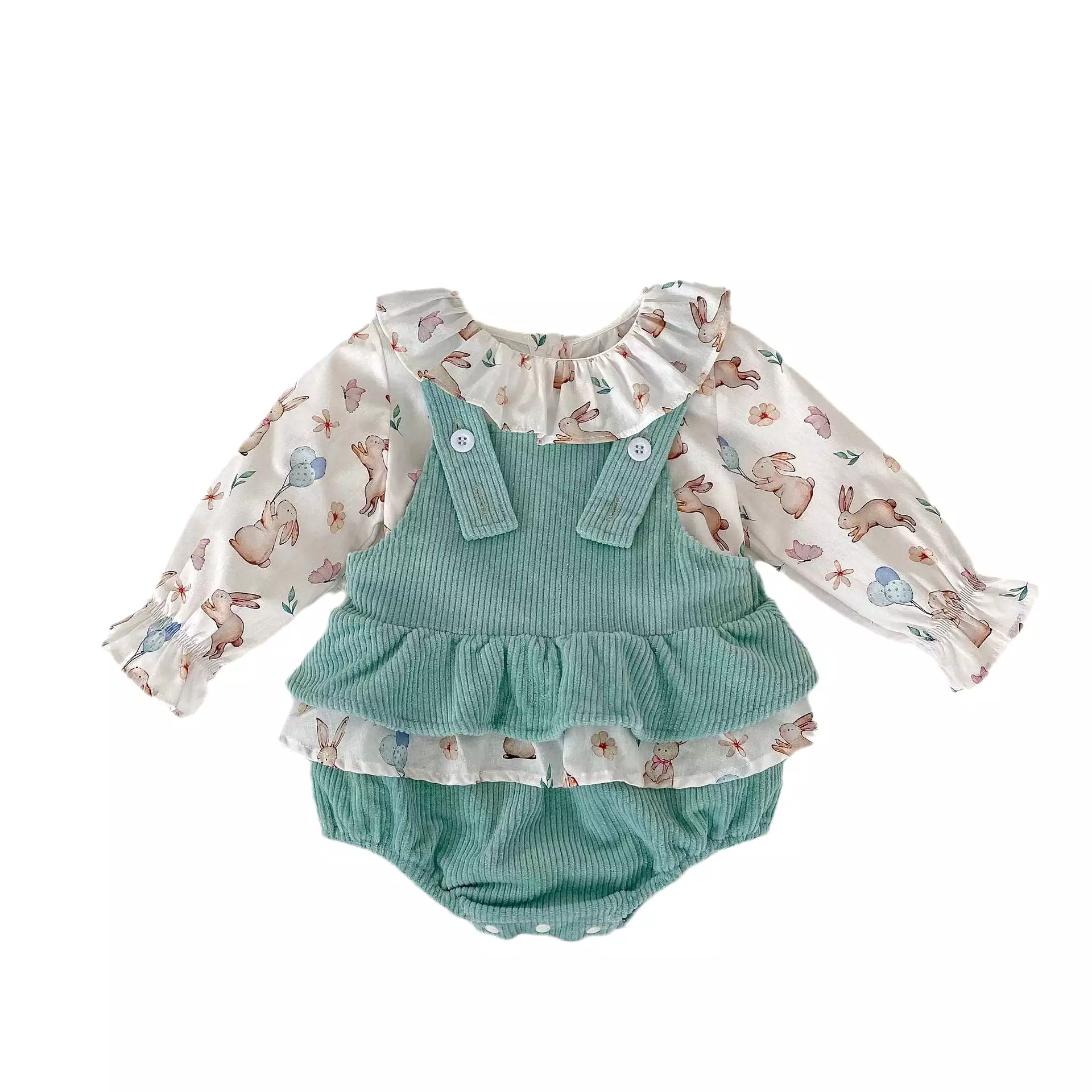 Baby Girls Solid Color Animals Print Tops And Rompers Wholesale 230828139