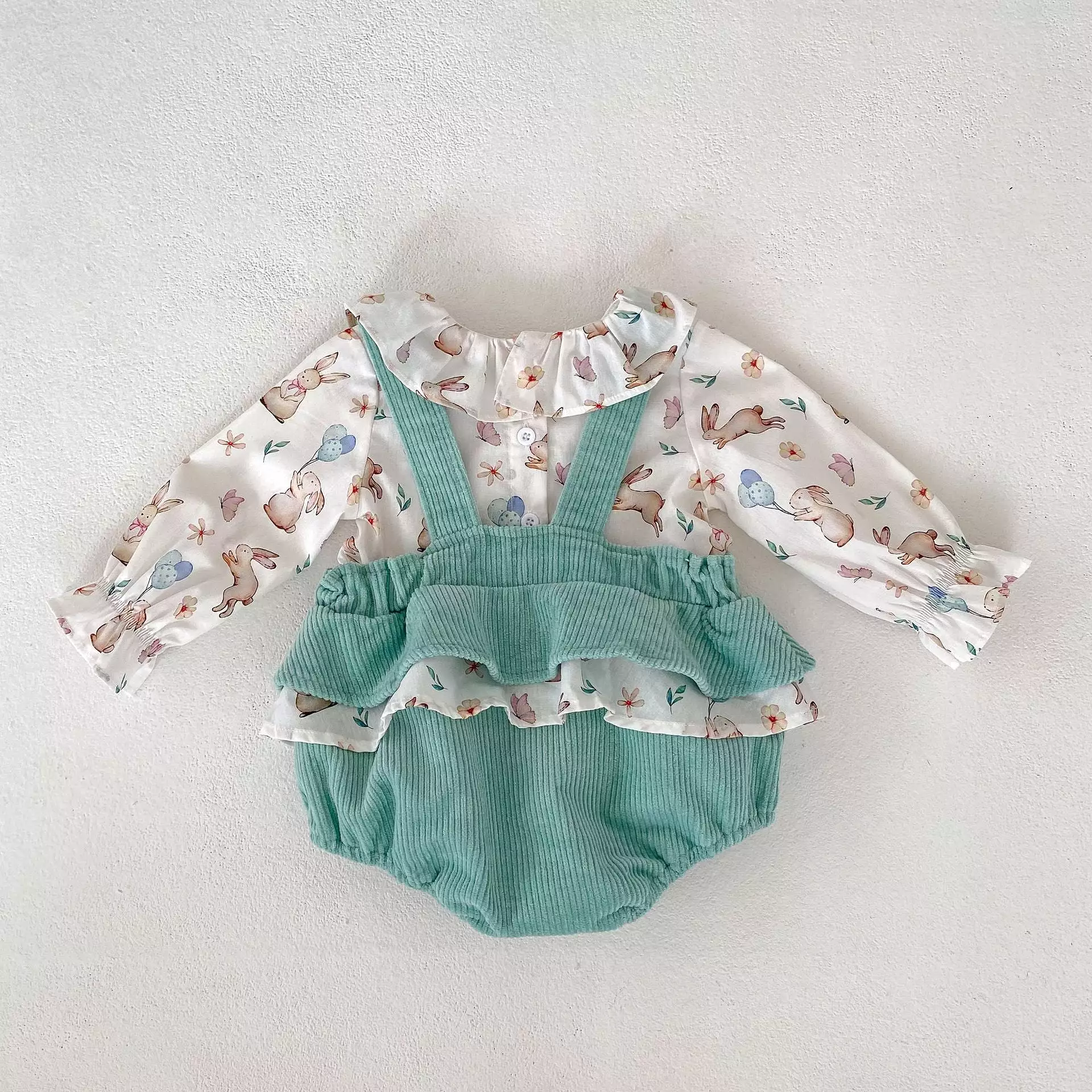 Baby Girls Solid Color Animals Print Tops And Rompers Wholesale 230828139