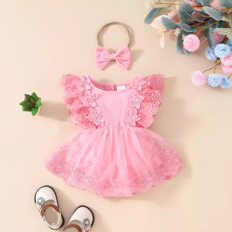 Baby Girls Solid Color Rompers Wholesale 20240403