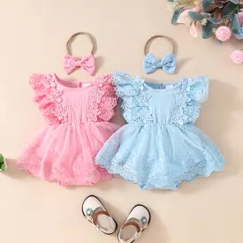 Baby Girls Solid Color Rompers Wholesale 20240403