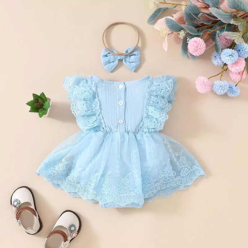 Baby Girls Solid Color Rompers Wholesale 20240403