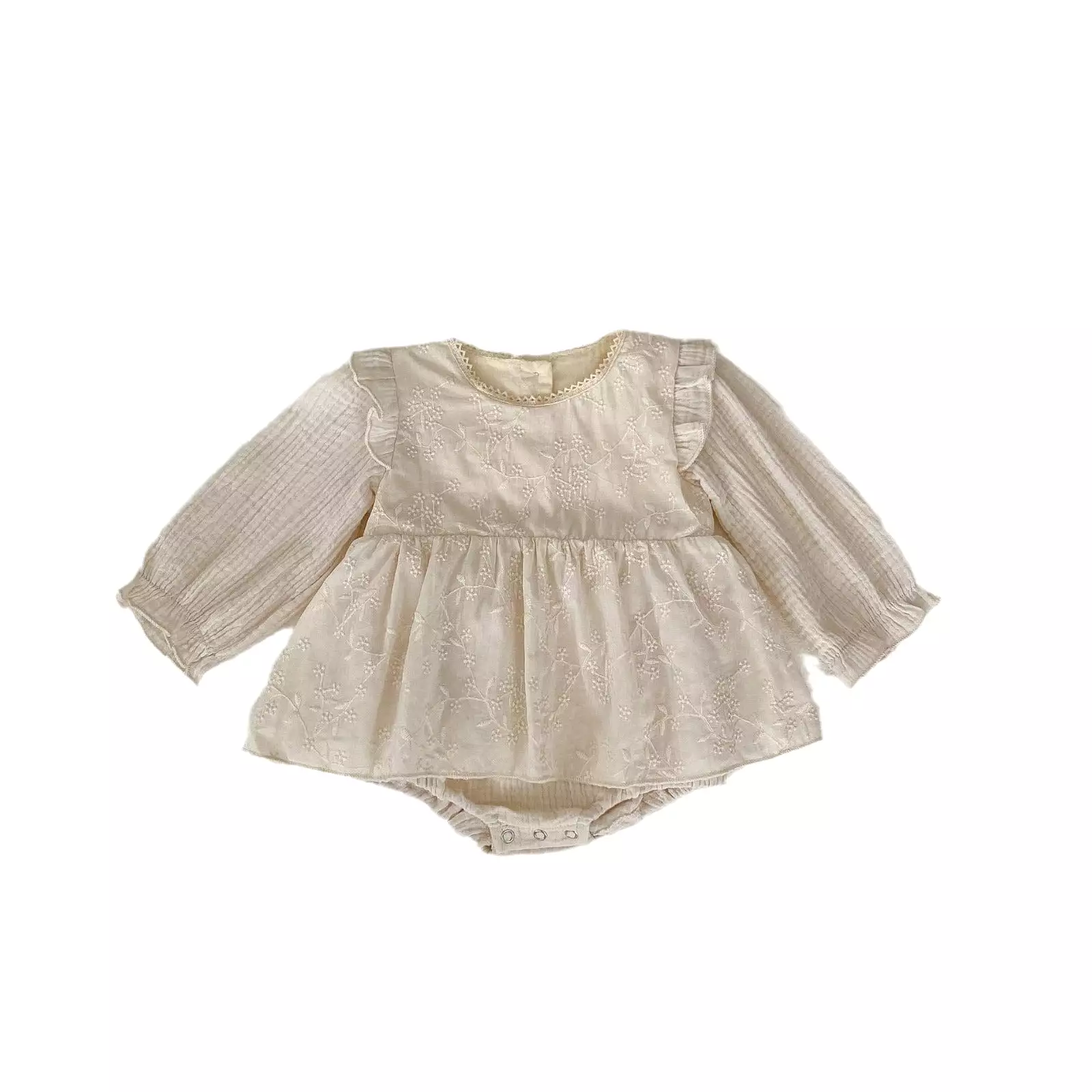 Baby Girls Solid Color Rompers Wholesale 24011197