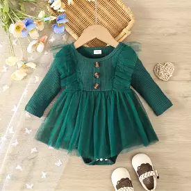 Baby Girls Solid Color Rompers Wholesale 24030136