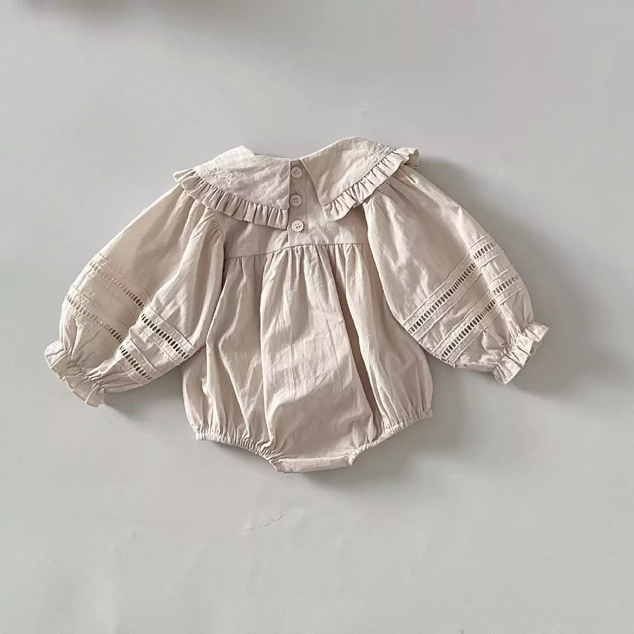 Baby Girls Solid Color Rompers Wholesale 24030193