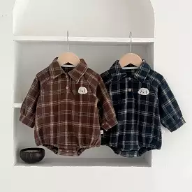 Baby Kid Boys Checked Rompers Wholesale 240301165