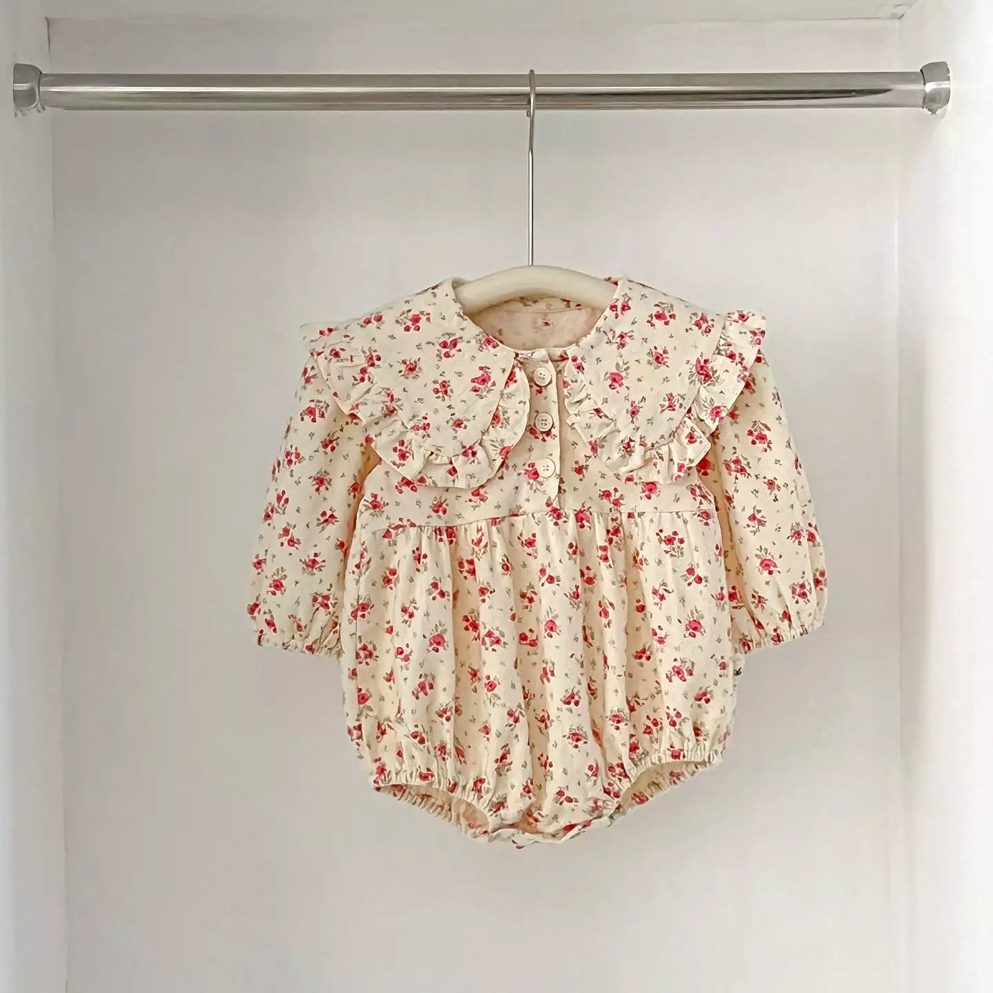 Baby Kid Girls Flower Print Rompers Wholesale 240111161