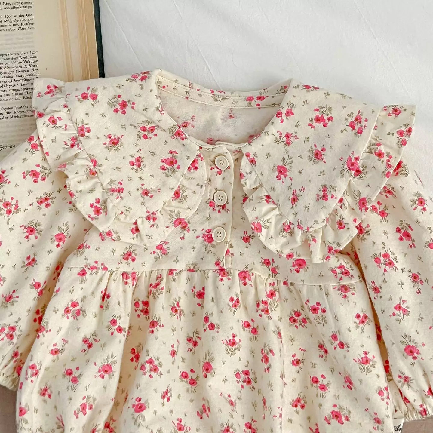 Baby Kid Girls Flower Print Rompers Wholesale 240111161