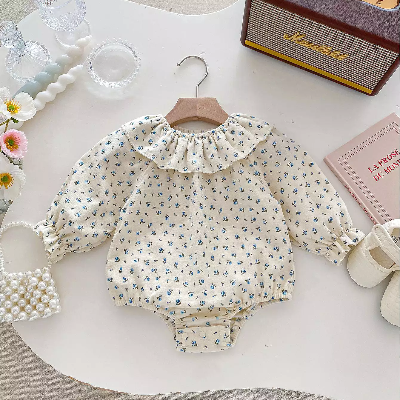 Baby Kid Girls Flower Print Rompers Wholesale 240301132