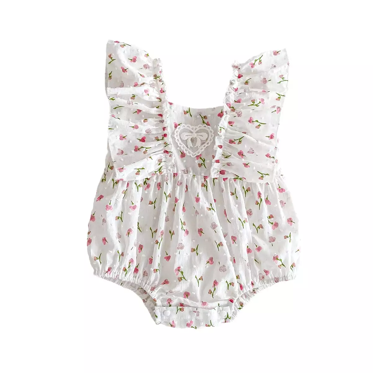 Baby Kid Girls Flower Print Rompers Wholesale 240301146