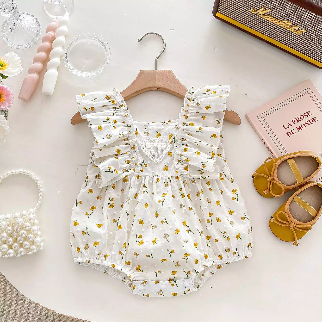 Baby Kid Girls Flower Print Rompers Wholesale 240301146