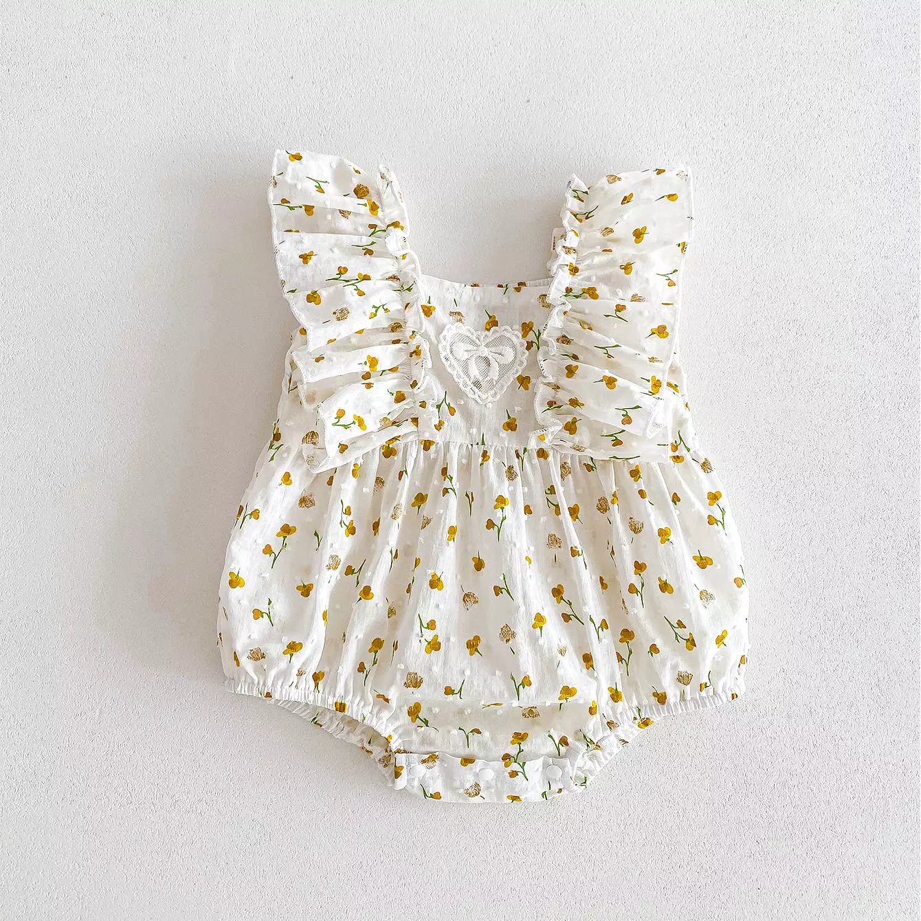 Baby Kid Girls Flower Print Rompers Wholesale 240301146