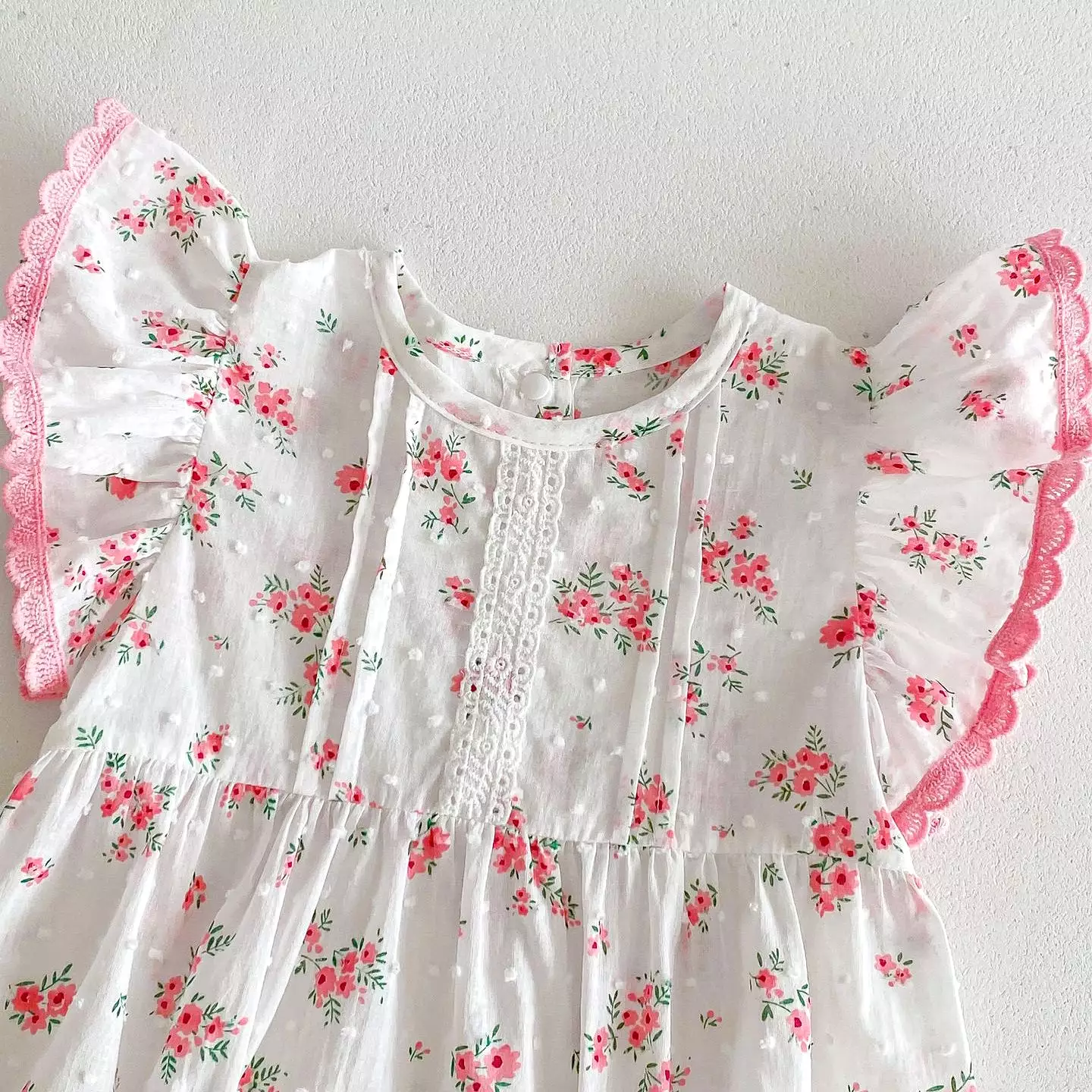 Baby Kid Girls Flower Print Rompers Wholesale 240301147